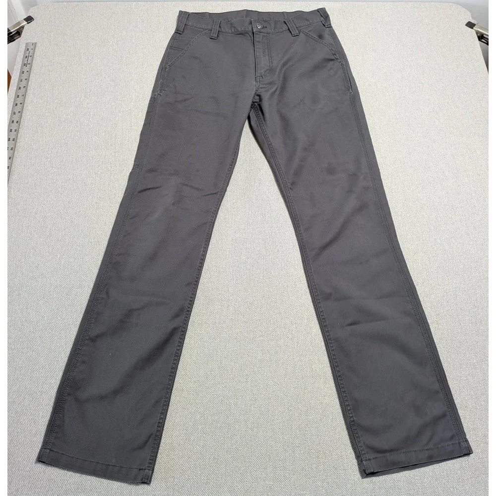 Carhartt Pants Men's Gray 31x34 Cotton Canvas Work Utility Straight Leg Workwear